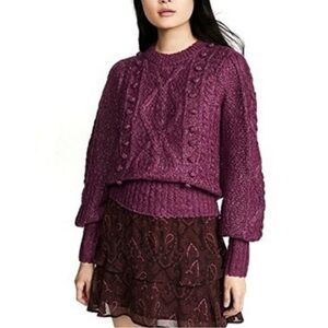 Women’s Joie Bia Cable Knit Sweater in Purple Size Large